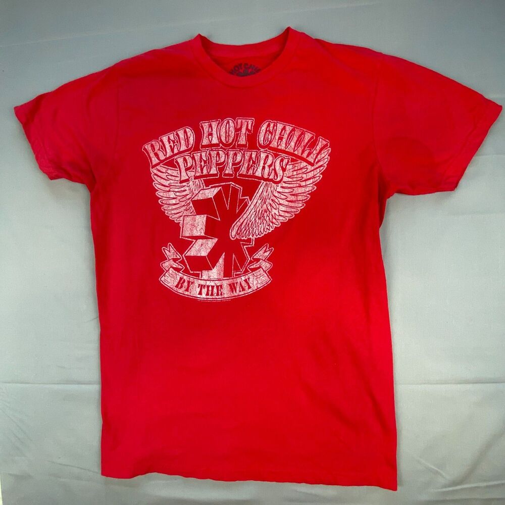 Red Hot Chili Peppers T Shirt Mens Large Red By The Way Band Graphic Tee RHCP